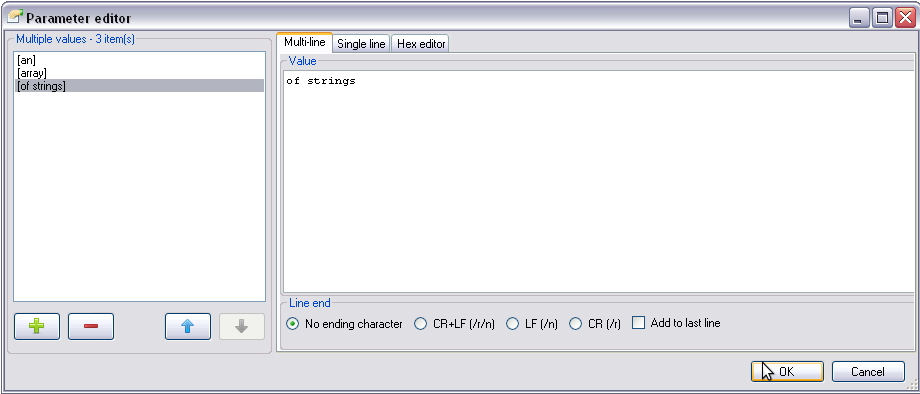 Collection editor (showing String[])